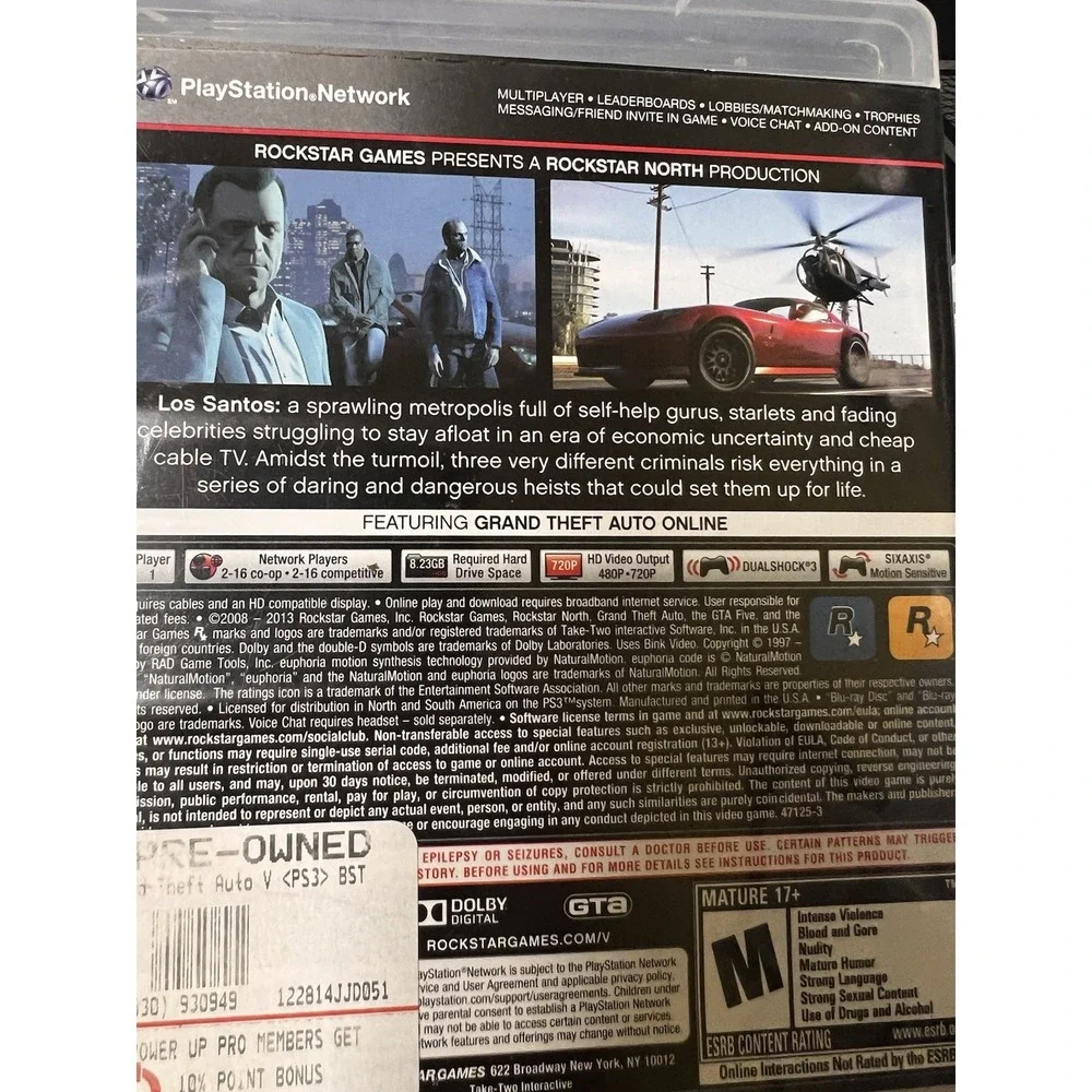 Grand Theft Auto V GTA 5 Sony PlayStation‎ 3 PS3 Rockstar Games CIB